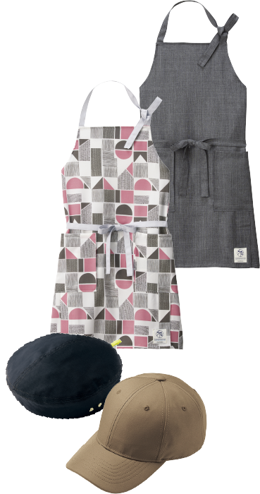 エプロンと帽子