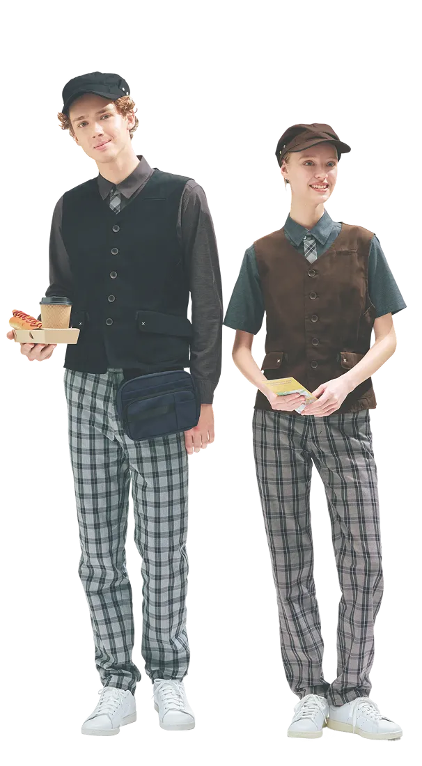 ユニフォームを着たスタッフ